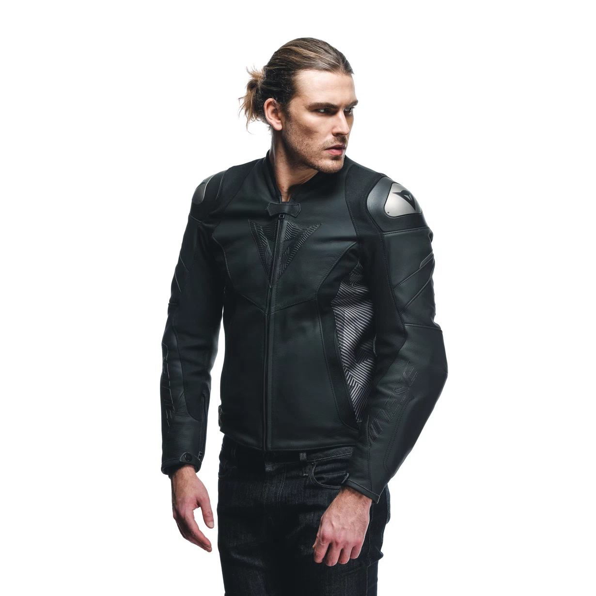 AVRO 5 LEATHER JACKET DAINESE Giacca da moto in pelle bovina tutu con inserti elasticizzati S1 e Microelastic 2.0.