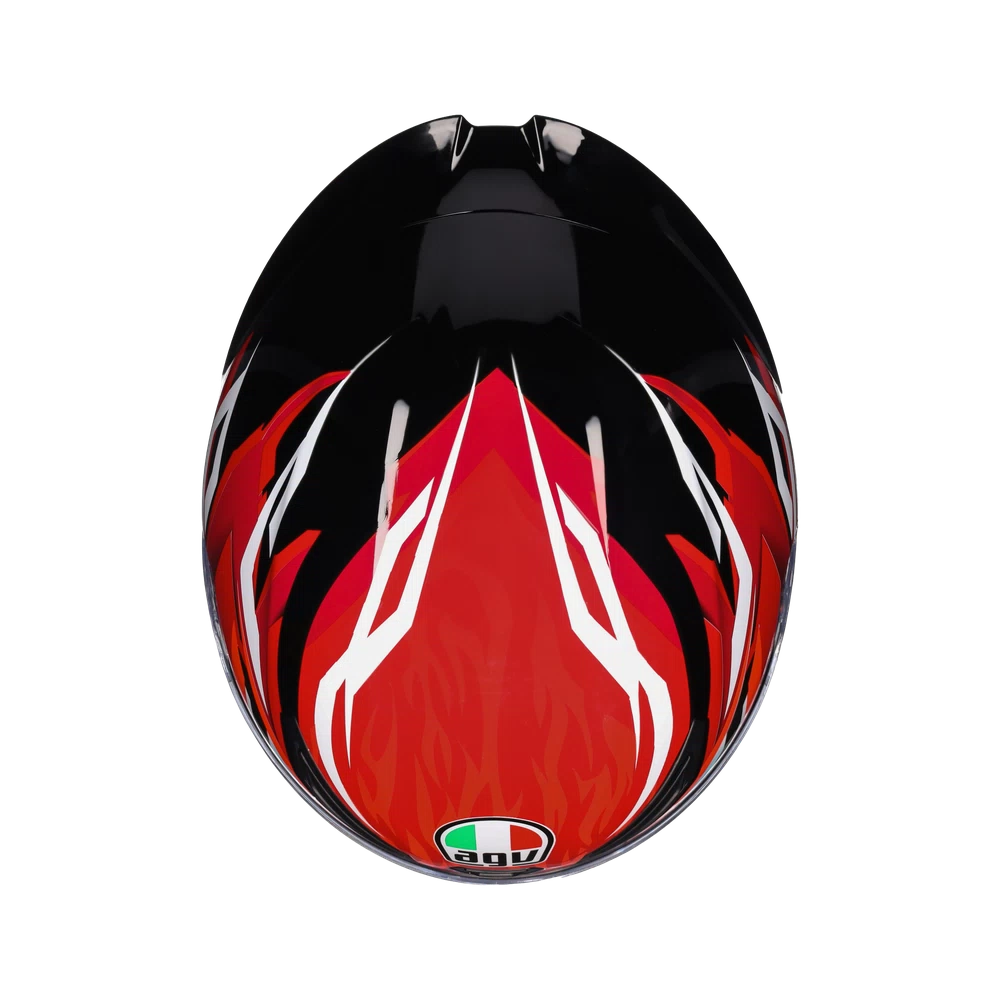 K1-S LION CASCO MOTO INTEGRALE AGV BLACK - RED - WHITE