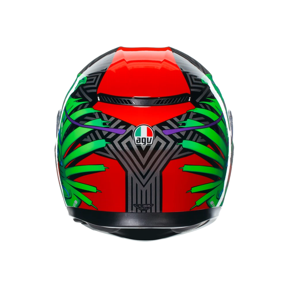 K3 CASCO MOTO INTEGRALE 2206 AGV KAMALEON BLACK/RED/GREEN