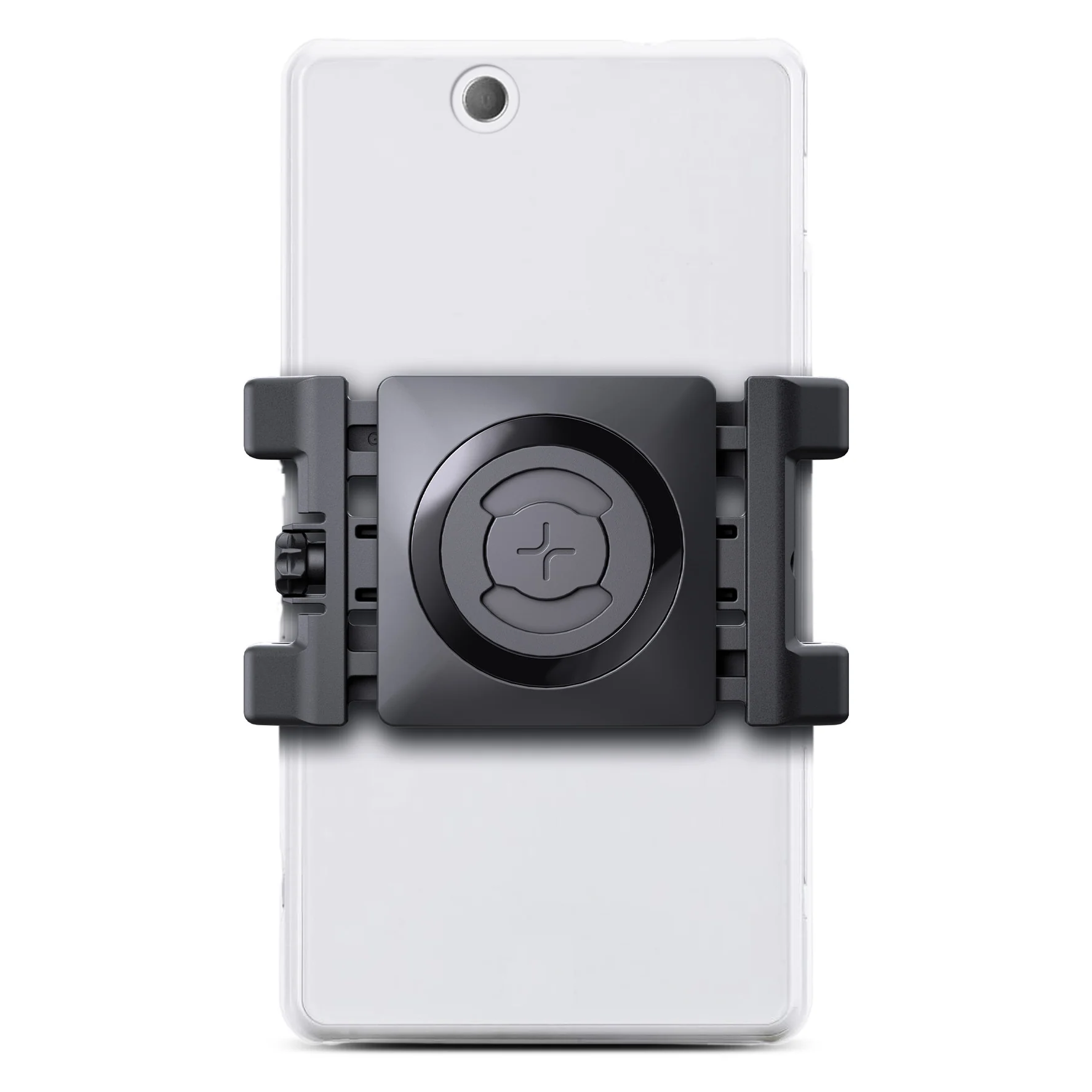 UNIVERSAL PHONE CLAMP SP CONNECT Montaggio sicuro del cellulare sui supporti SP Connect con una semplice rotazione di 90°. Si adatta anche a modelli di smartphone di grandi dimensioni e a custodie rugged.