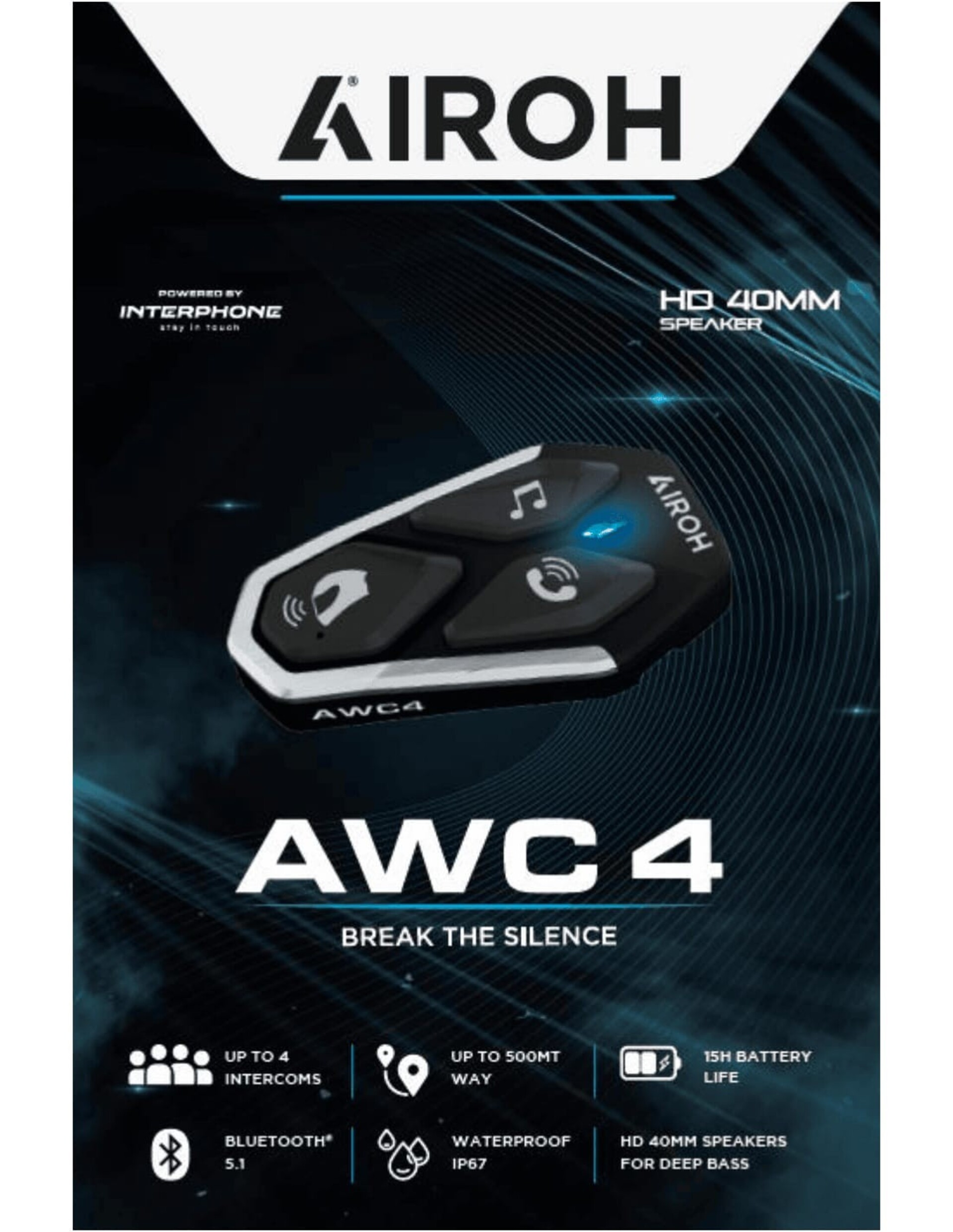 AIROH  AWC 4 SINGLO AIROH INTEFONO SINGOLO