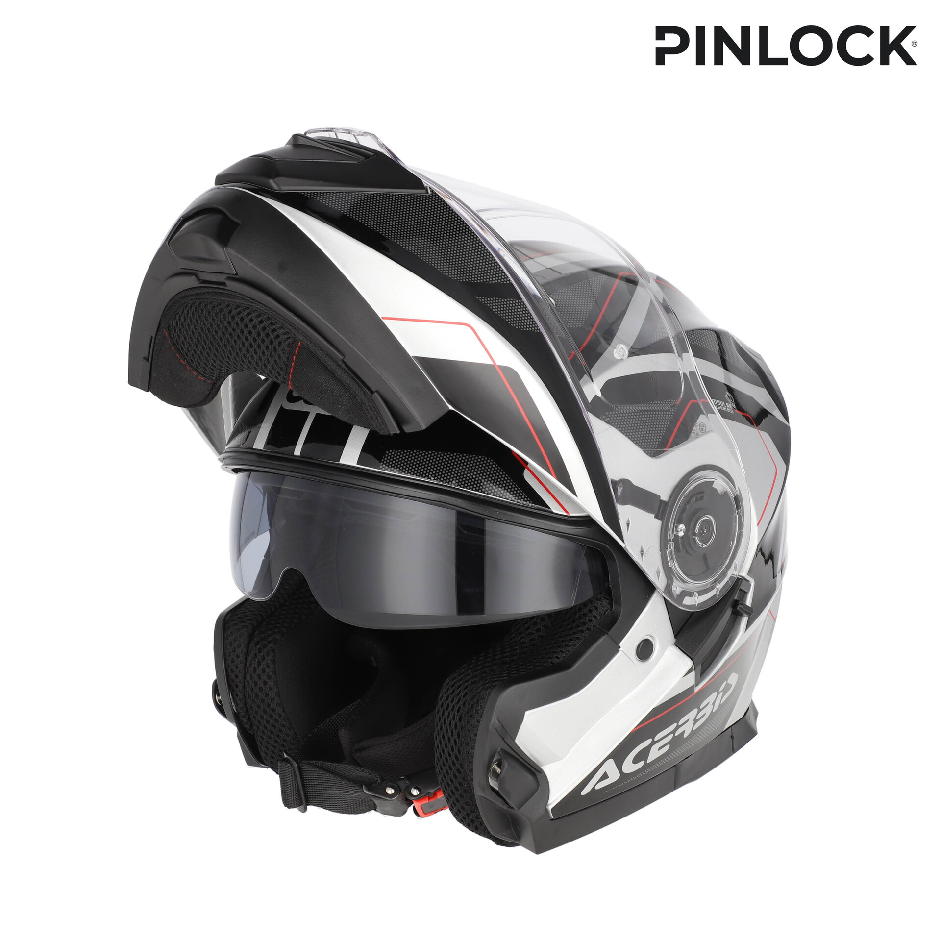 CASCO MODULARE SEREL 22-06 ACERBIS NERO ARGENTO