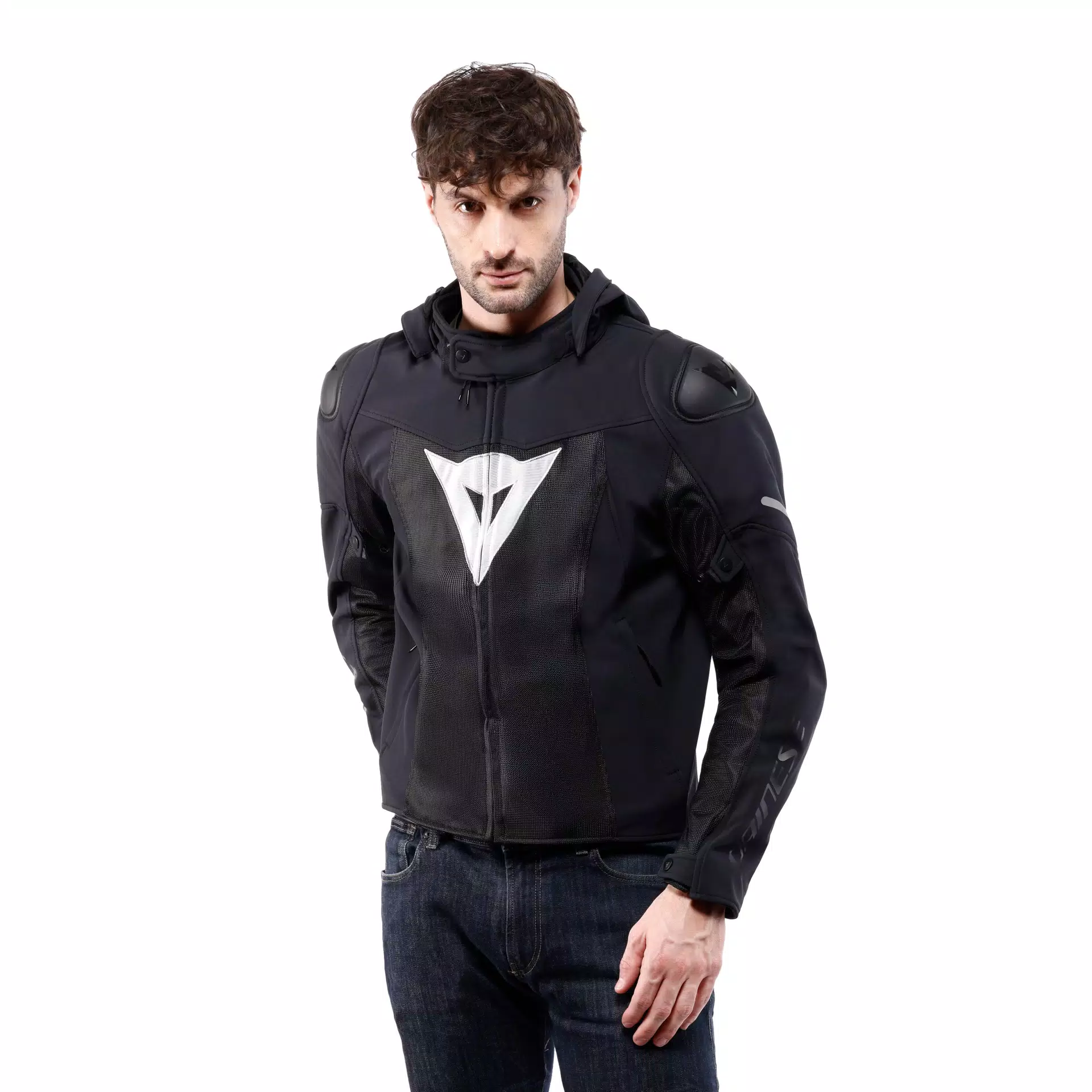 SUPER SPRINT AIR TEX GIACCA MOTO  DA UOMO Dainese BLACK WHITE