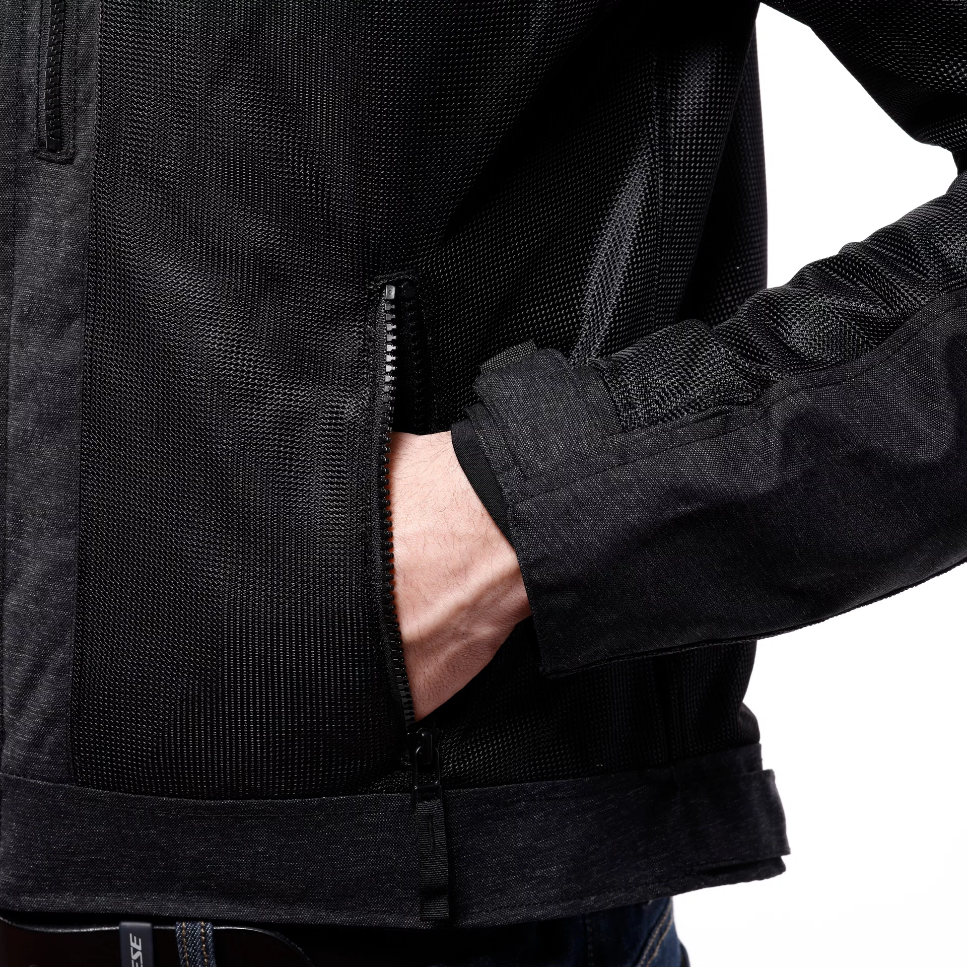 ALFAMA AIR TEX - GIACCA MOTO ESTIVA IN TESSUTO UOMO Dainese BLACK DENIM
