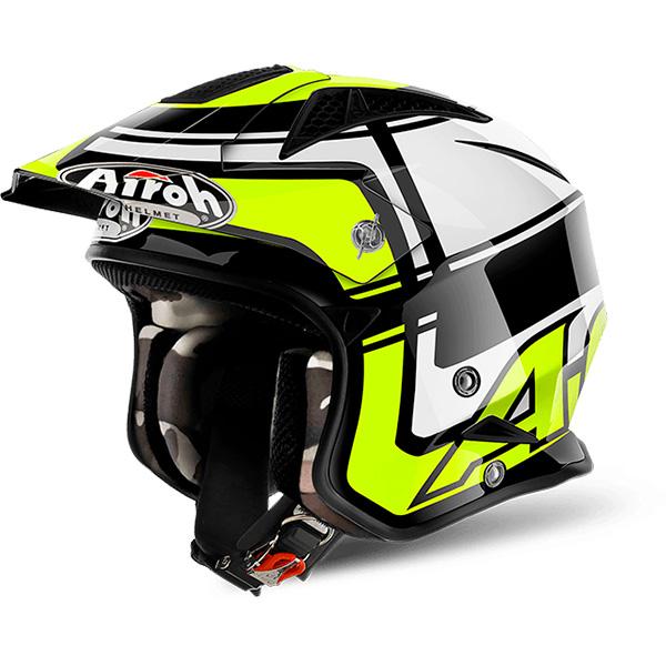 AIROH TRR S VINTAGE YELLOW AIROH Casco Jet Urban da trial in fibre composite