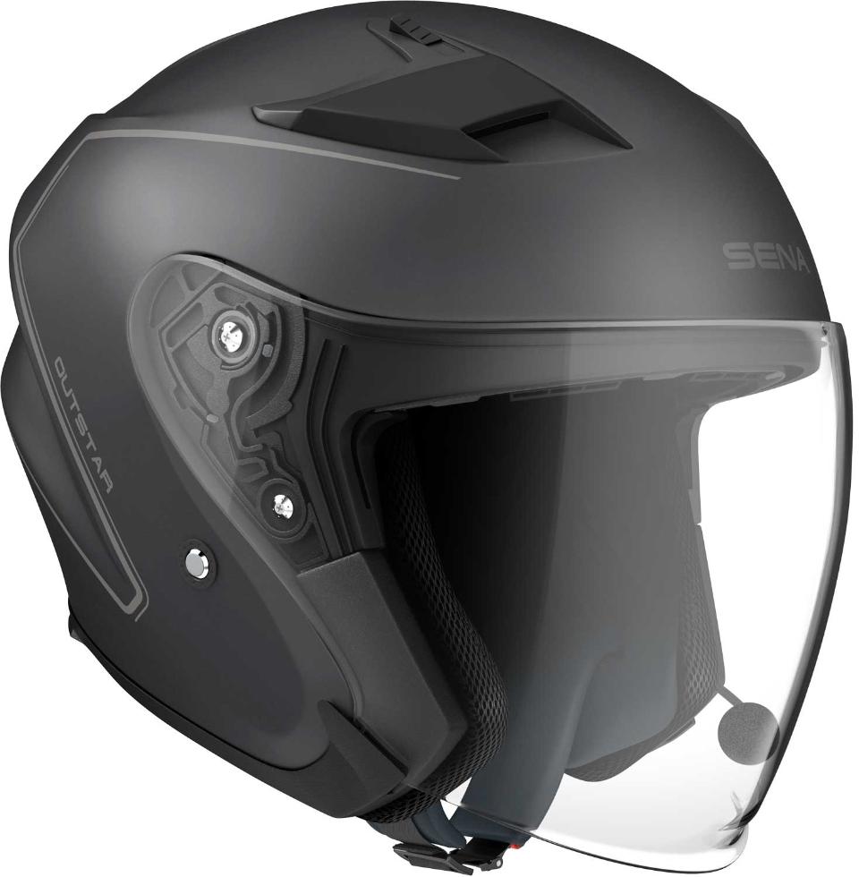 OUTSTAR - CASCO JET CON INTERFONO SENA - URBAN - SPORT - TOURING SENA  BLACK