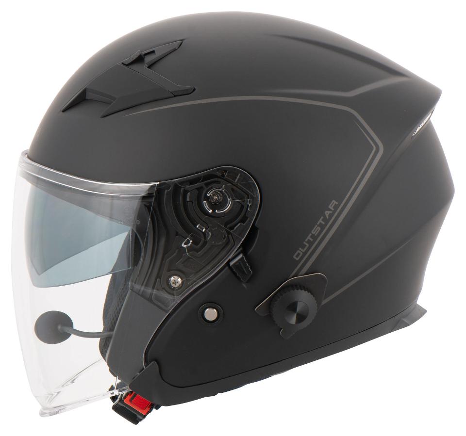 OUTSTAR - CASCO JET CON INTERFONO SENA - URBAN - SPORT - TOURING SENA  BLACK