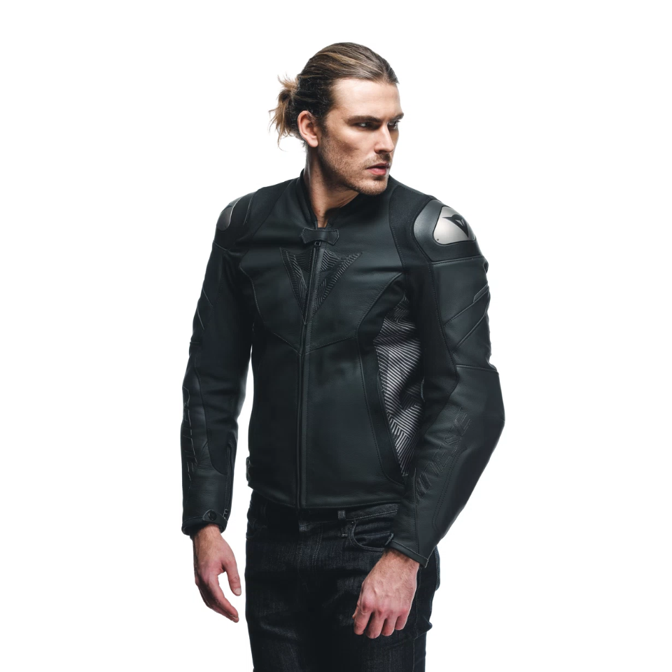 AVRO 5 LEATHER JACKET DAINESE Giacca da moto in pelle bovina tutu con inserti elasticizzati S1 e Microelastic 2.0.