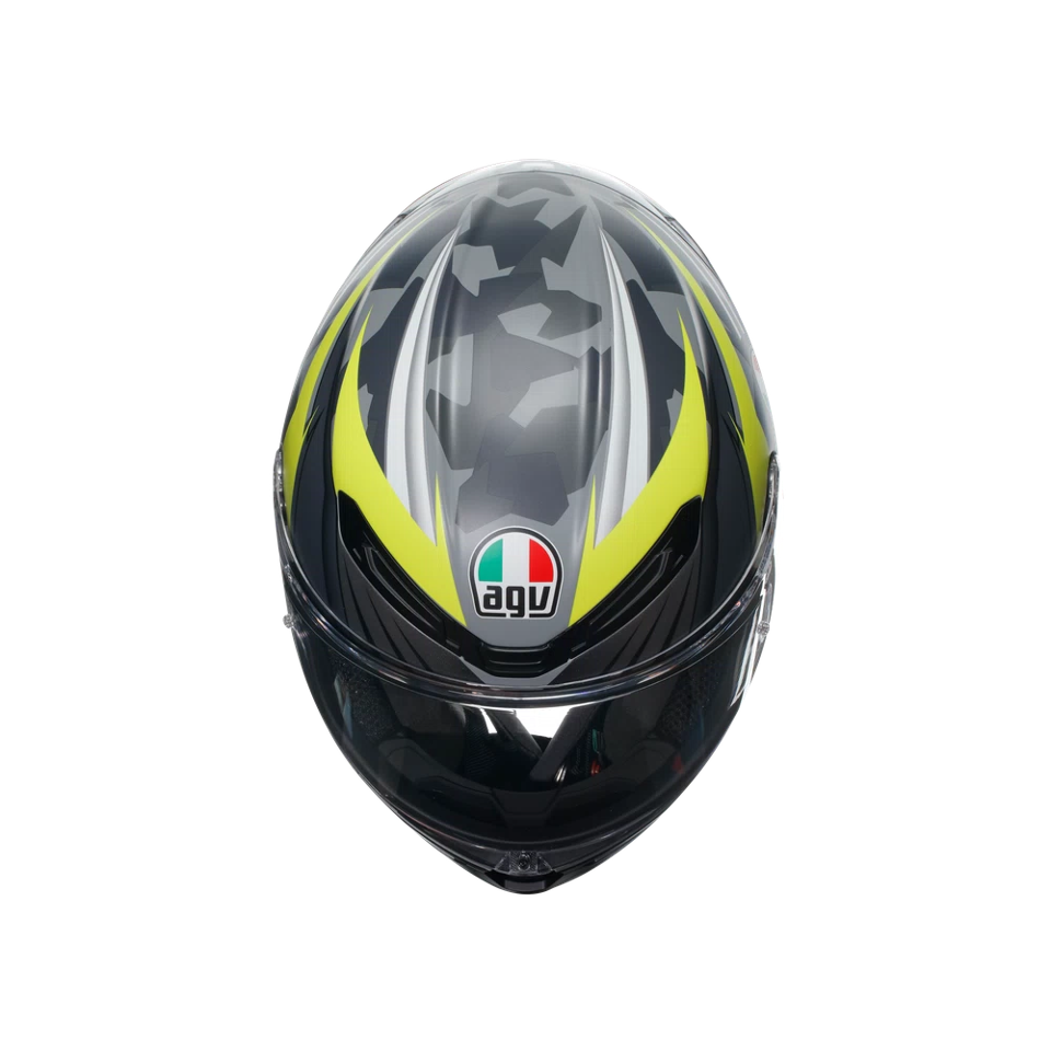 K6 S E2206 INTEGRALE/FULL FACE AGV EXCITE MATT CAMO/YELLOW FLUO