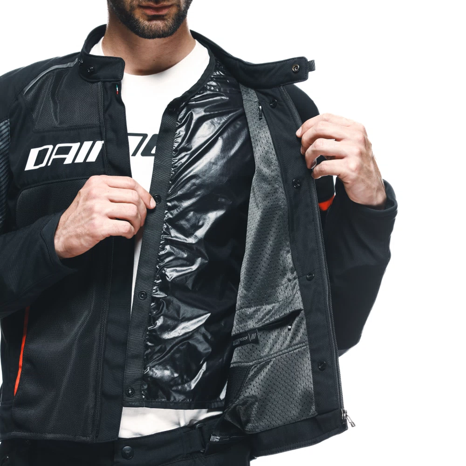 AIR FRAME 3 TEX - GIACCA MOTO ESTIVA IN TESSUTO UOMO Dainese BLACK - BLACK- FLUO RED