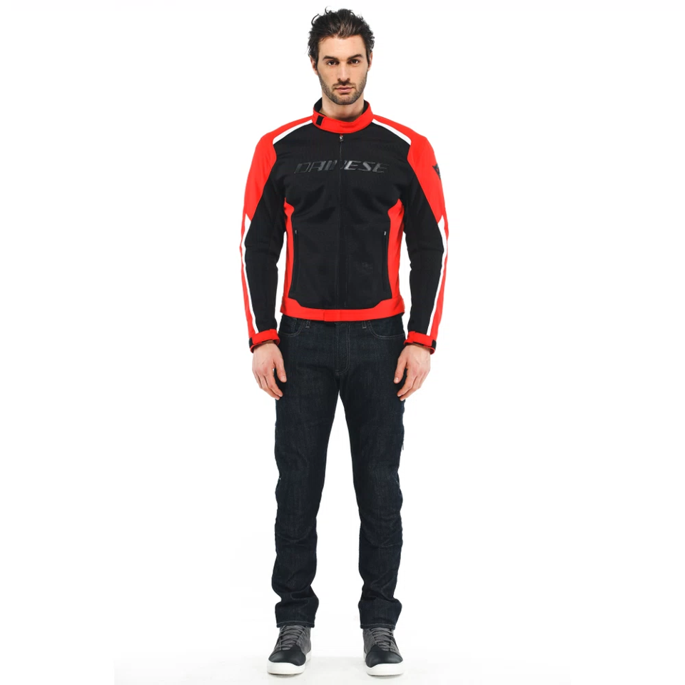 HYDRAFLUX 2 AIR D-DRY® - GIACCA MOTO ESTIVA IMPERMEABILE UOMO Dainese BLACK - LAVA RED