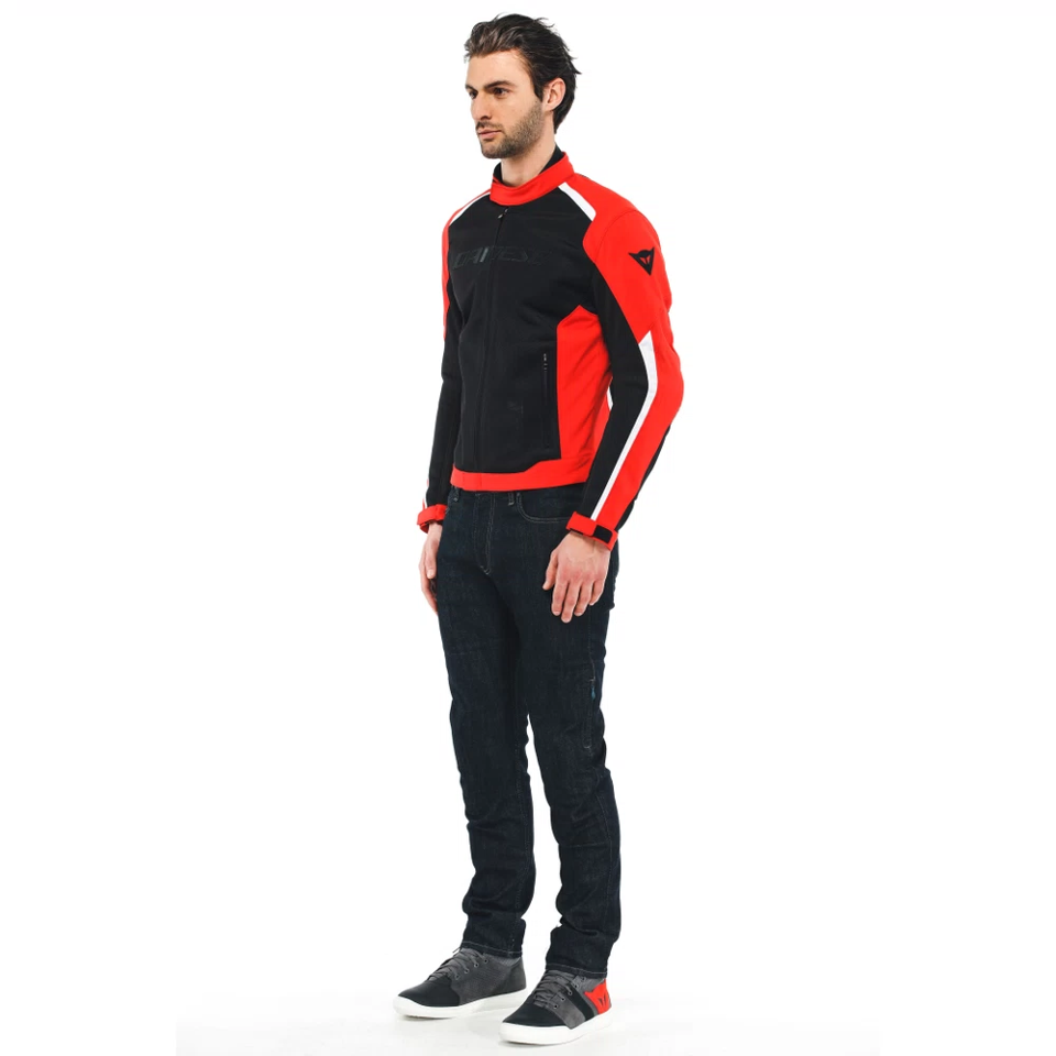 HYDRAFLUX 2 AIR D-DRY® - GIACCA MOTO ESTIVA IMPERMEABILE UOMO Dainese BLACK - LAVA RED