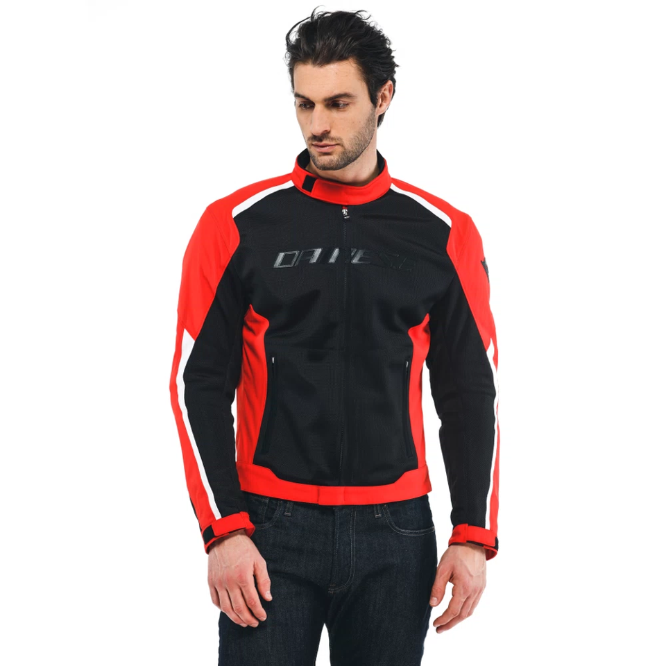 HYDRAFLUX 2 AIR D-DRY® - GIACCA MOTO ESTIVA IMPERMEABILE UOMO Dainese BLACK - LAVA RED