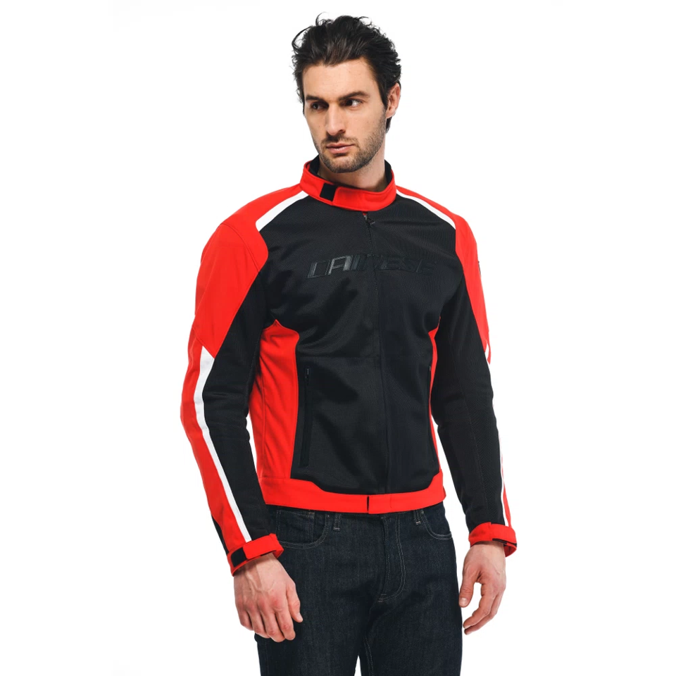 HYDRAFLUX 2 AIR D-DRY® - GIACCA MOTO ESTIVA IMPERMEABILE UOMO Dainese BLACK - LAVA RED