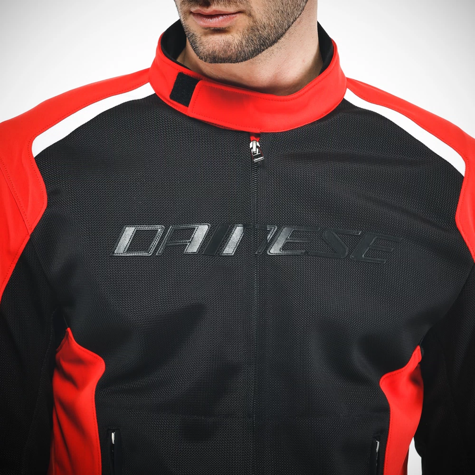 HYDRAFLUX 2 AIR D-DRY® - GIACCA MOTO ESTIVA IMPERMEABILE UOMO Dainese BLACK - LAVA RED