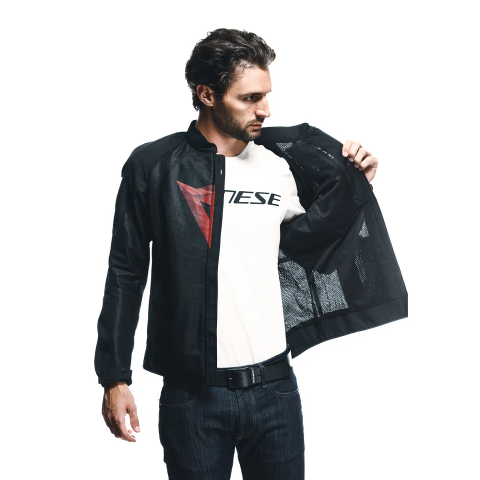 HEROSPHERE AIR TEX - GIACCA MOTO ESTIVA IN TESSUTO UOMO Dainese BLACK - RED DIAMOND