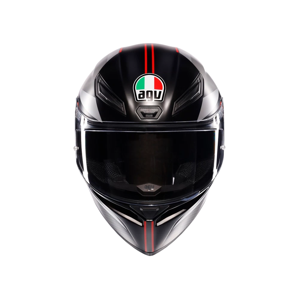 K1-S LAP CASCO MOTO INTEGRALE AGV MATT BLACK - GREY - RED