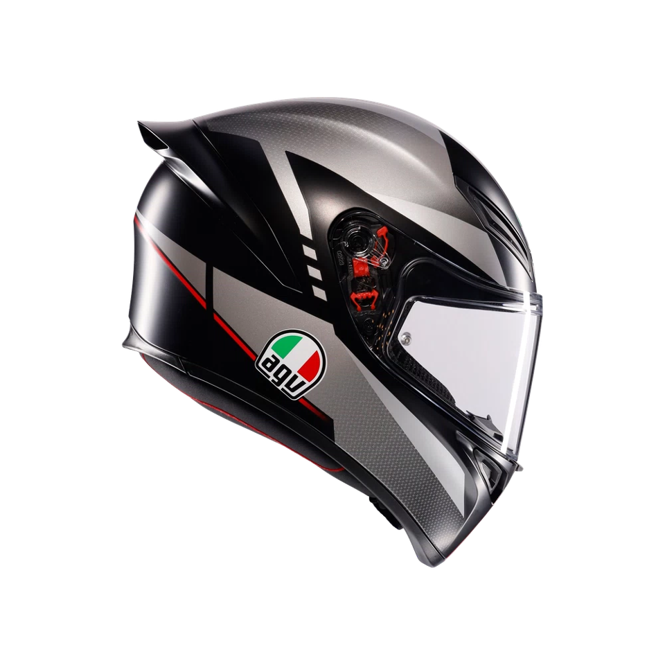 K1-S LAP CASCO MOTO INTEGRALE AGV MATT BLACK - GREY - RED