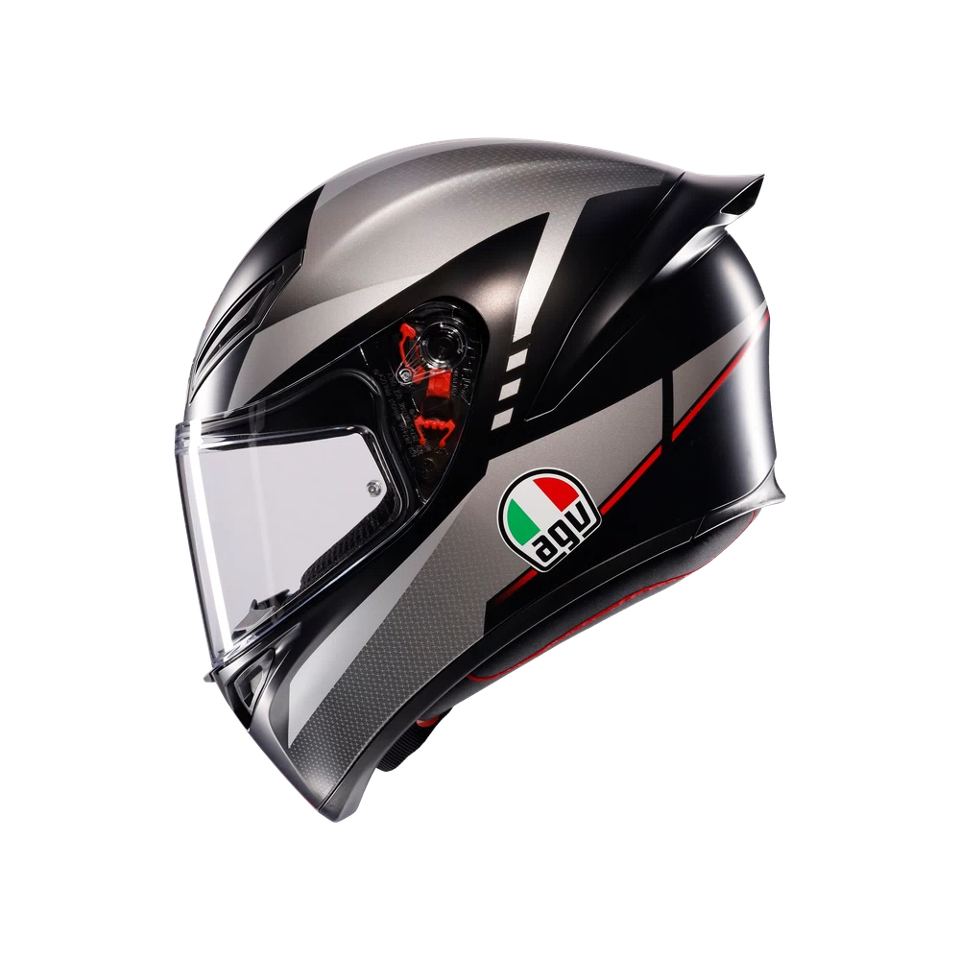 K1-S LAP CASCO MOTO INTEGRALE AGV MATT BLACK - GREY - RED