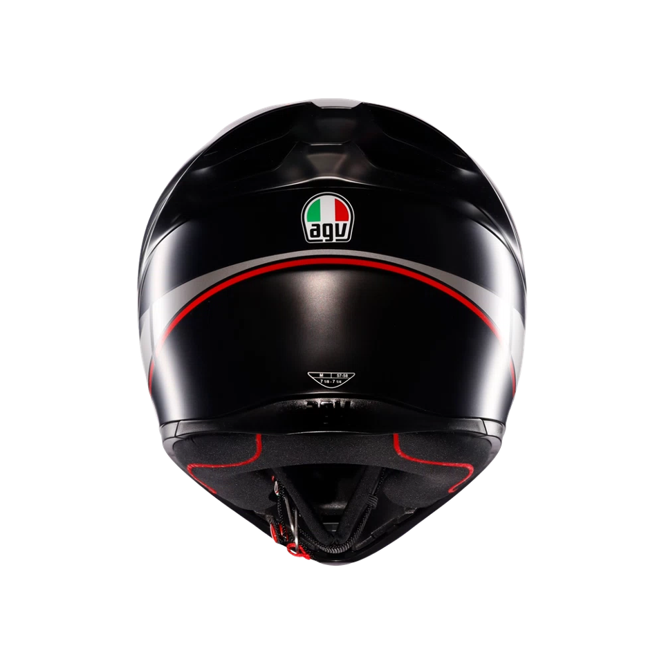 K1-S LAP CASCO MOTO INTEGRALE AGV MATT BLACK - GREY - RED