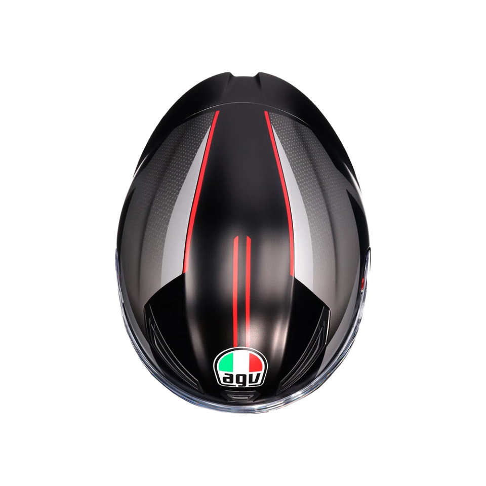 K1-S LAP CASCO MOTO INTEGRALE AGV MATT BLACK - GREY - RED