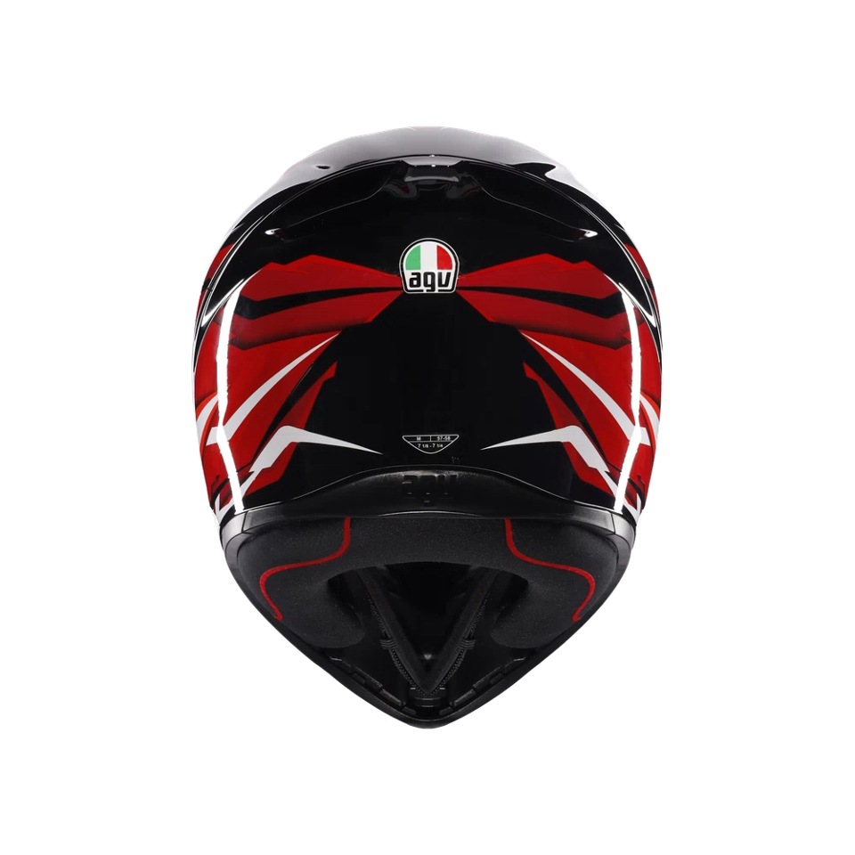 K1-S LION CASCO MOTO INTEGRALE AGV BLACK - RED - WHITE