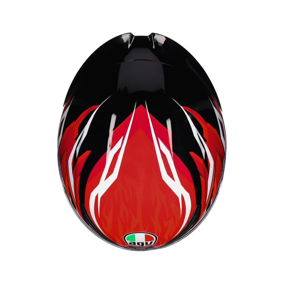 K1-S LION CASCO MOTO INTEGRALE AGV BLACK - RED - WHITE