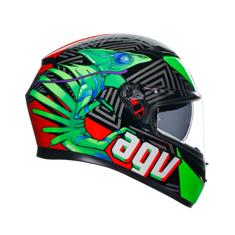 K3 CASCO MOTO INTEGRALE 2206 AGV KAMALEON BLACK/RED/GREEN