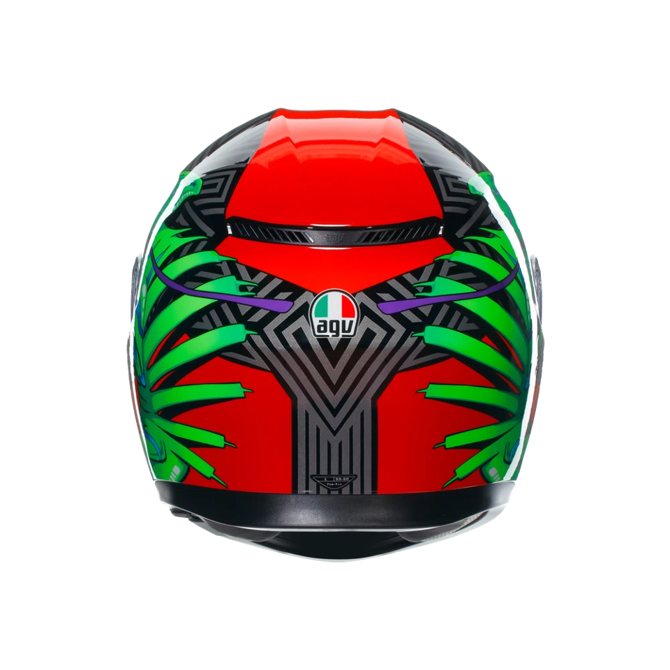 K3 CASCO MOTO INTEGRALE 2206 AGV KAMALEON BLACK/RED/GREEN