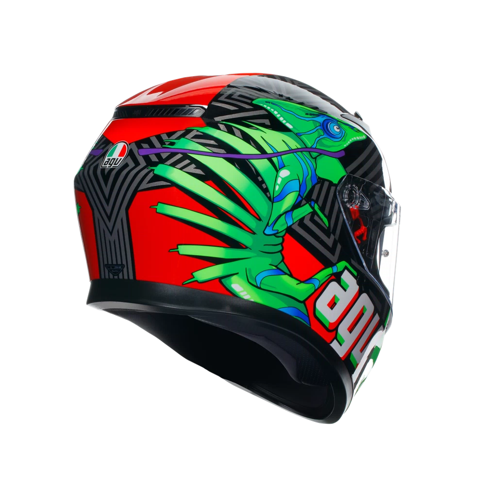 K3 CASCO MOTO INTEGRALE 2206 AGV KAMALEON BLACK/RED/GREEN