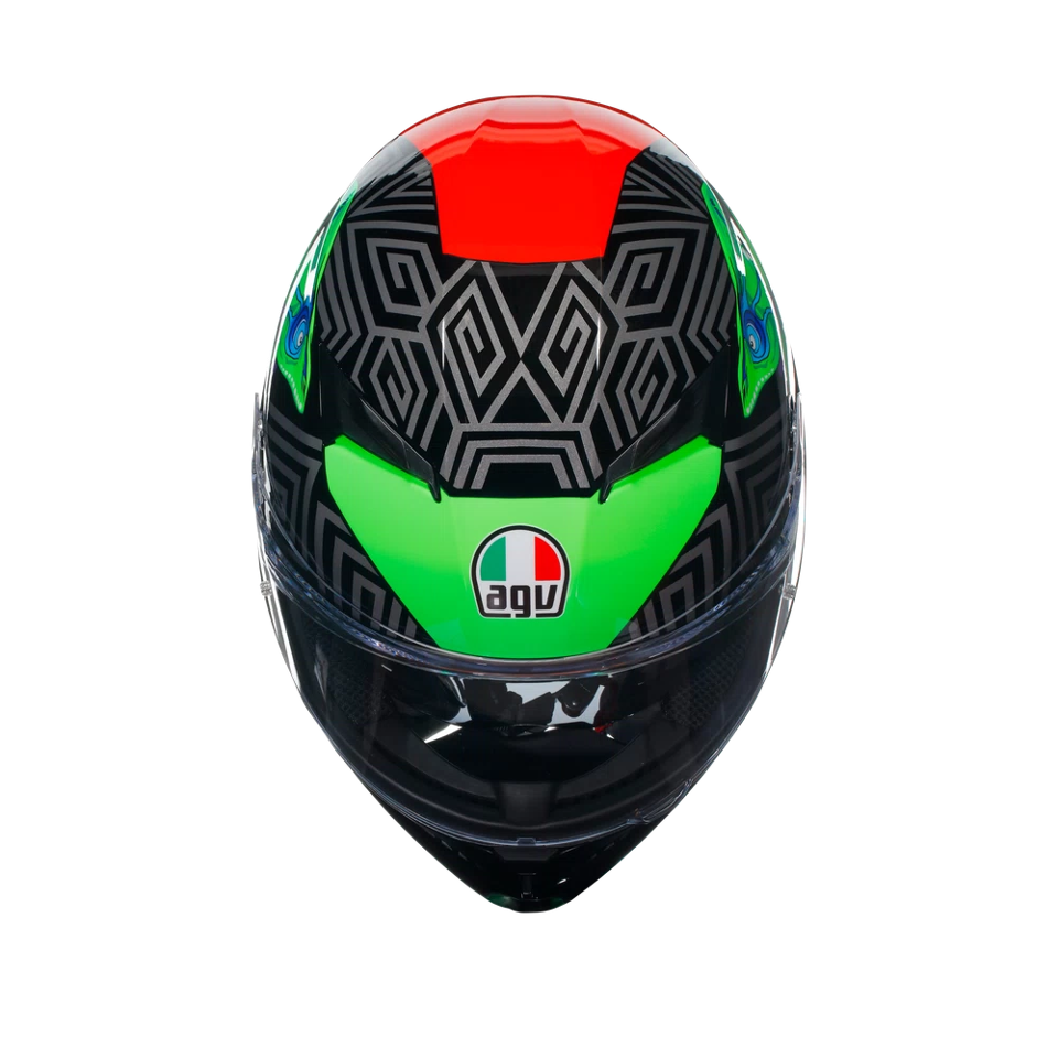 K3 CASCO MOTO INTEGRALE 2206 AGV KAMALEON BLACK/RED/GREEN