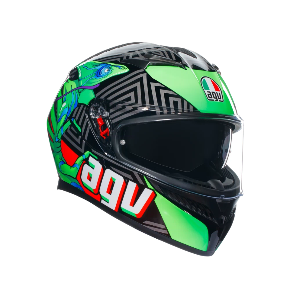 K3 CASCO MOTO INTEGRALE 2206 AGV KAMALEON BLACK/RED/GREEN