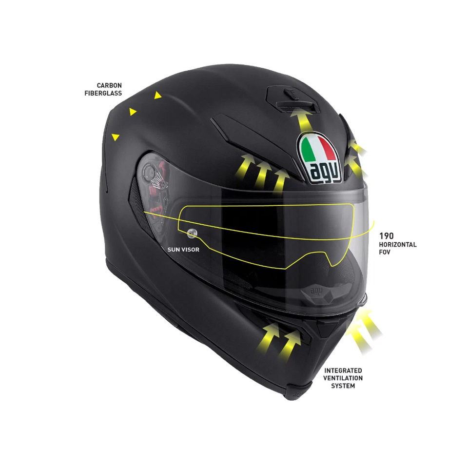 K-5 S E2205 AGV MONO - MATT BLACK