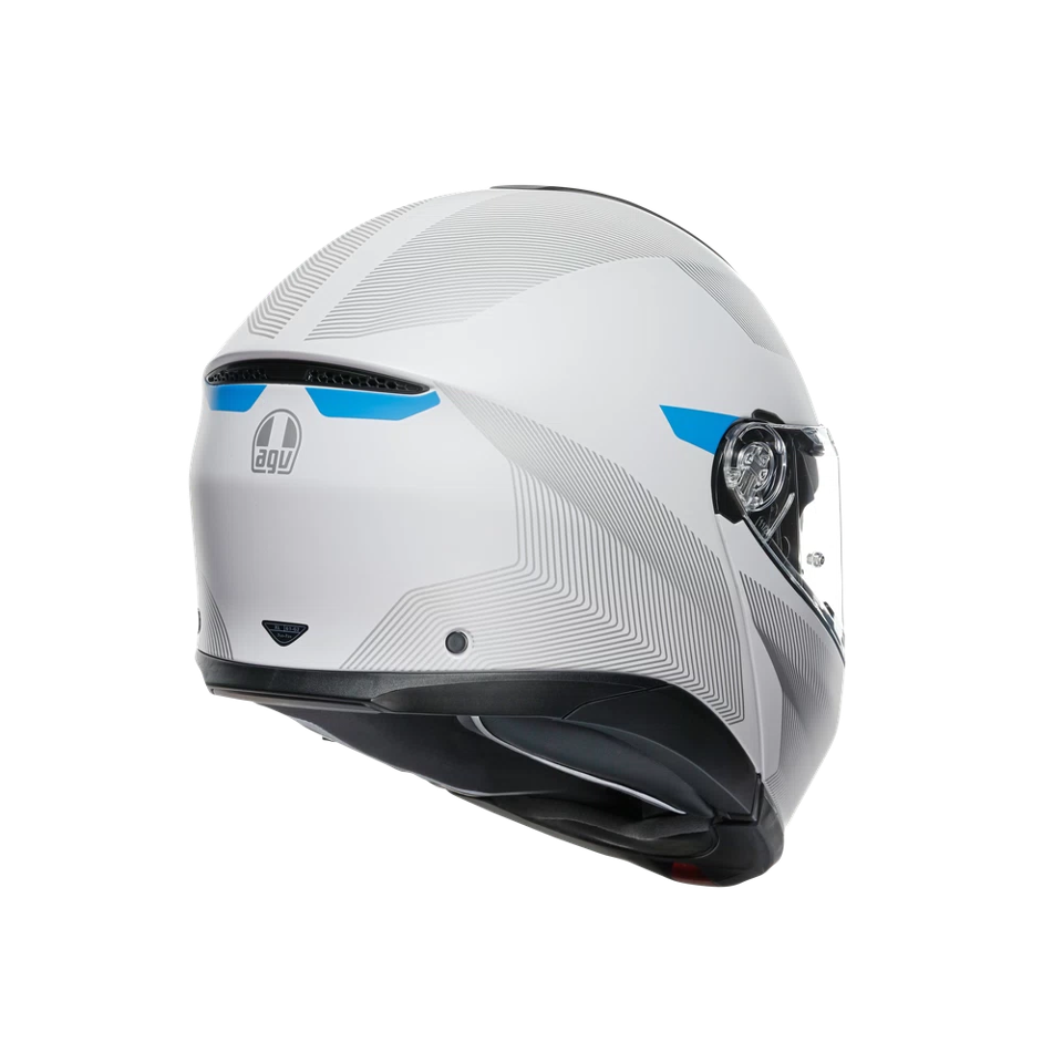 TOURMODULAR  CASCO MOTO MODULARE E2206 AGV FREQUENCY LIGHT GREY/BLUE