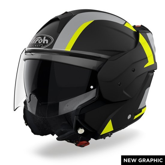 MATHISSE CASCO REVERSIBILE AIROH EXPLORE YELLOW MATT COMPLETO DI PINLOCK