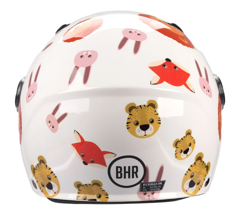 Casco Moto Bambino Demi-Jet, 838 CHILDREN BHR ANIMALS