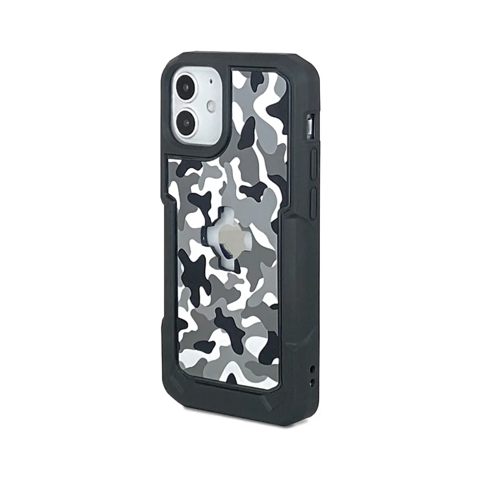 COVER IPHONE 12 MINI X-GUARD - INTUITIVE CUBE CLEAR CAMO ARMY SNOW