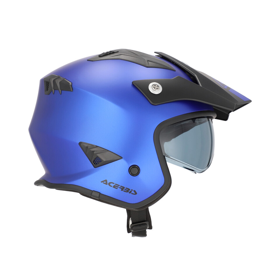 JET ARIA  METALLIC SPECIAL BLU ACERBIS JET CON VISIERINO A SCOMPARSA