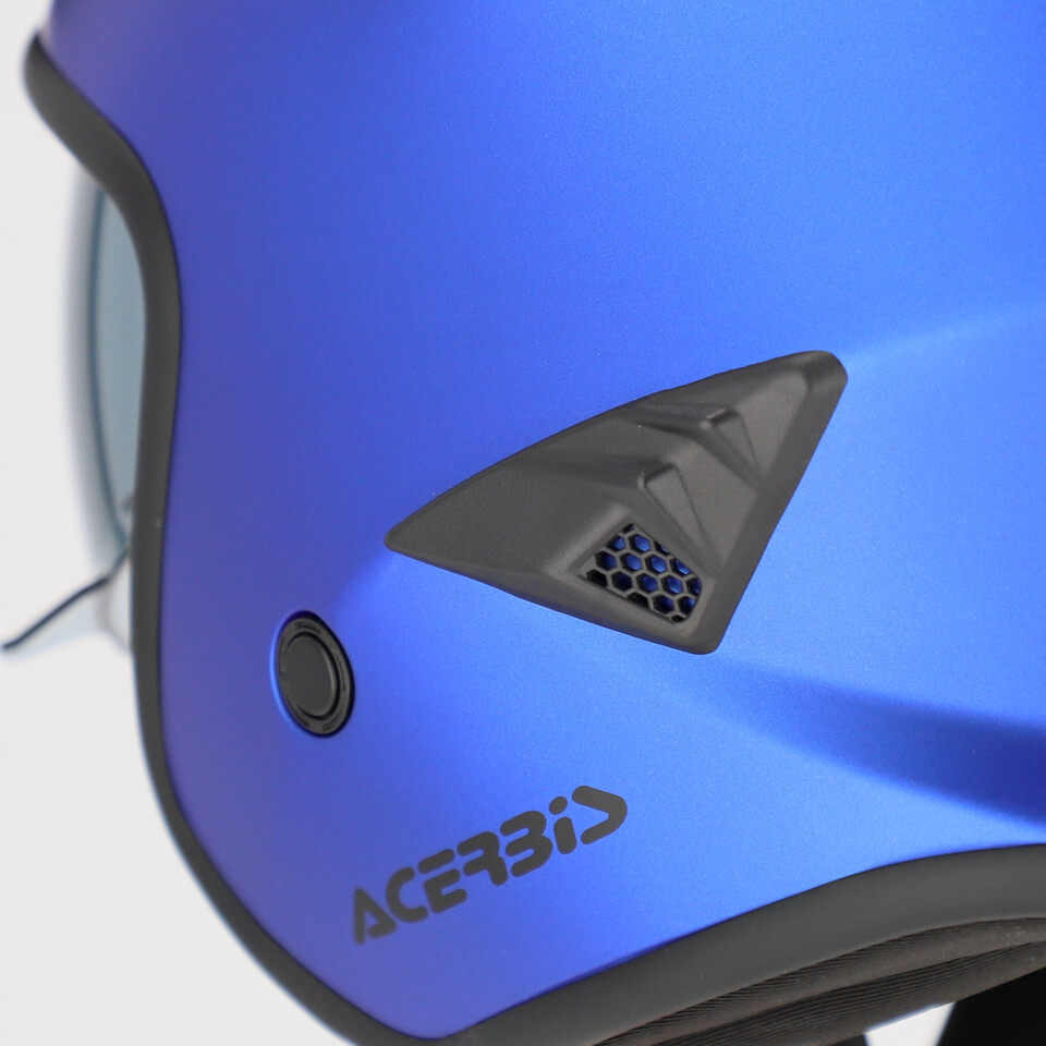 JET ARIA  METALLIC SPECIAL BLU ACERBIS JET CON VISIERINO A SCOMPARSA