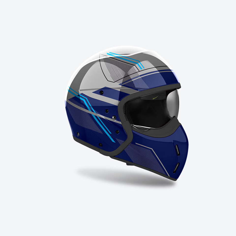 CASCO CROSSOVER J 110 AIROH SLIM BLUE GLOSS