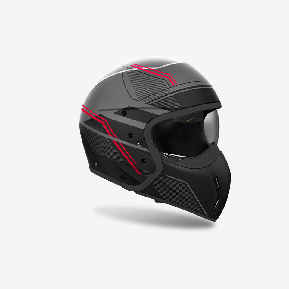 CASCO CROSSOVER J 110 AIROH SLIM RED MATT