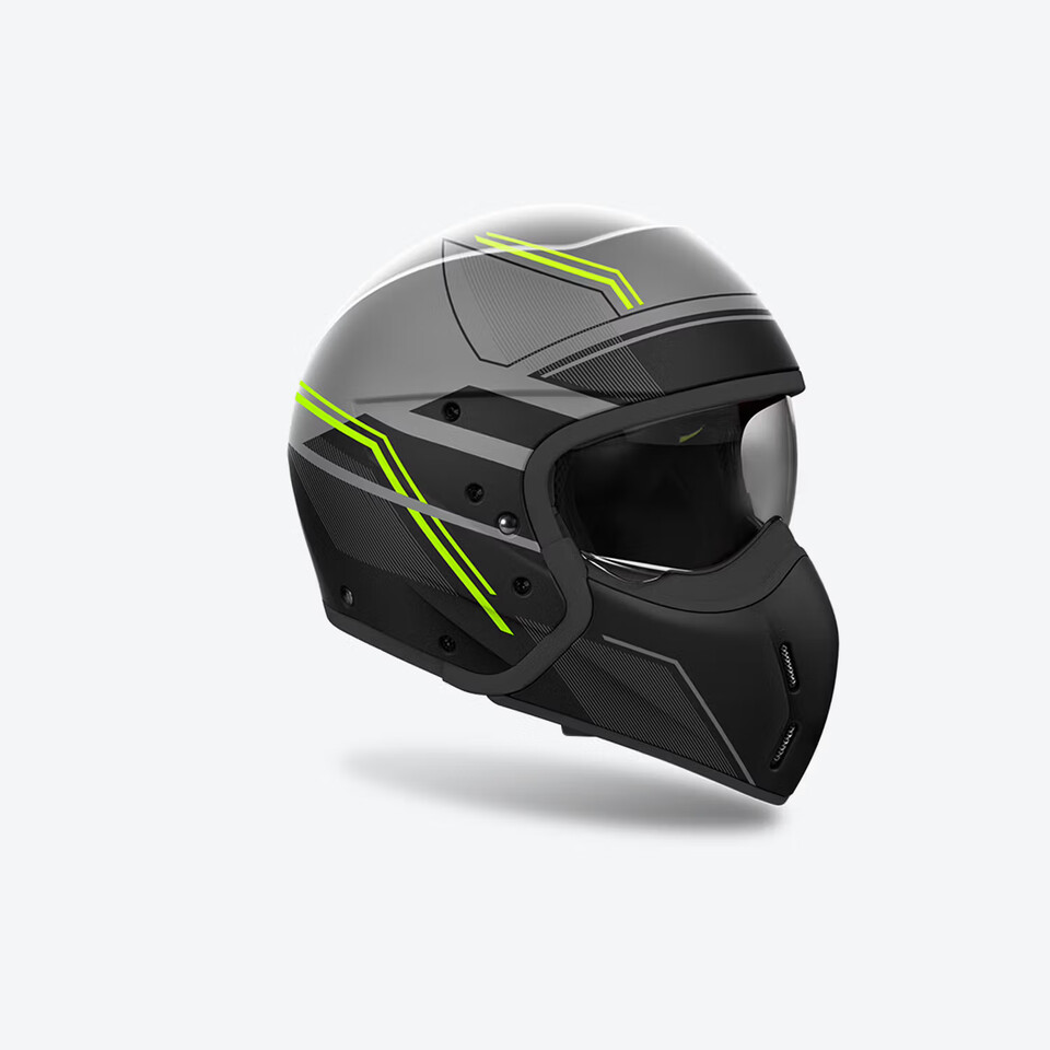 CASCO CROSSOVER J 110 AIROH SLIM YELLOW MATT