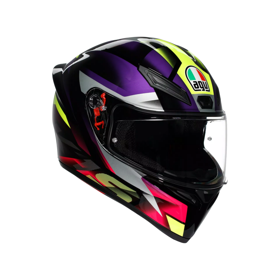 K1-S FASTLAP CASCO MOTO INTEGRALE AGV BLACK/PURPLE/PINK