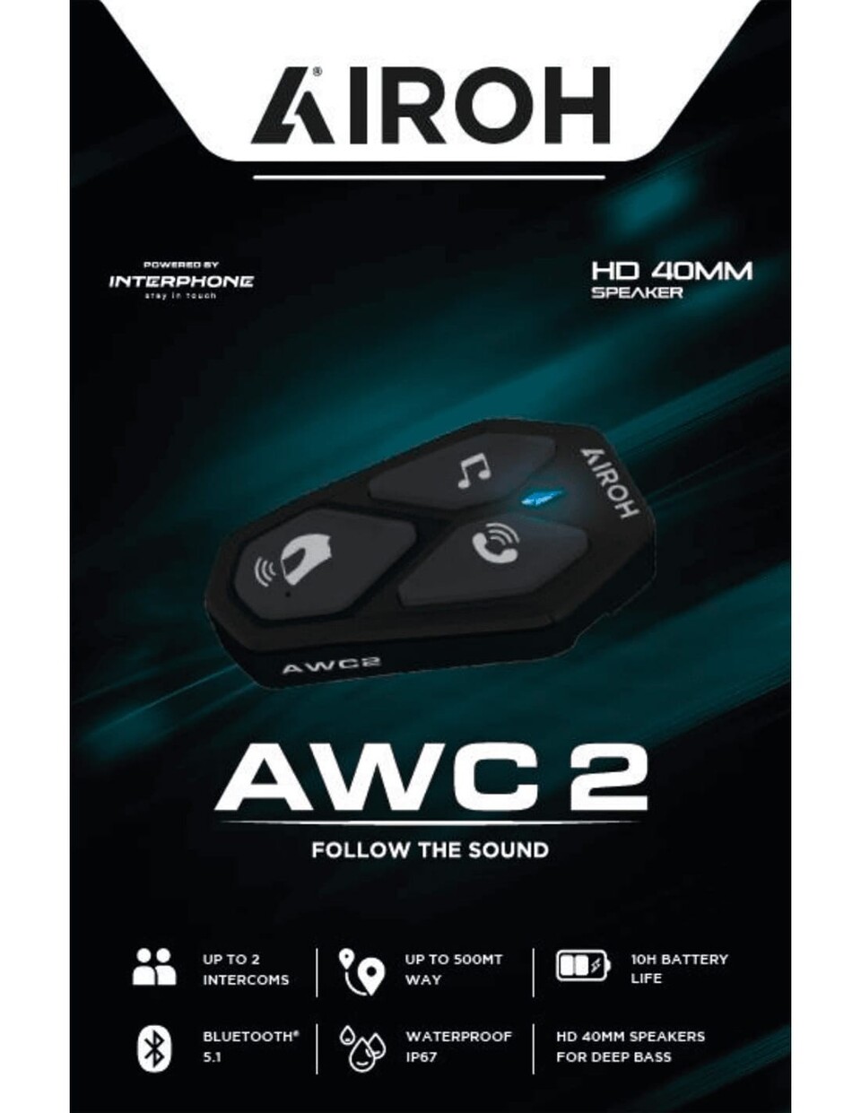 AIROH  AWC 2 SINGLO AIROH INTEFONO SINGOLO