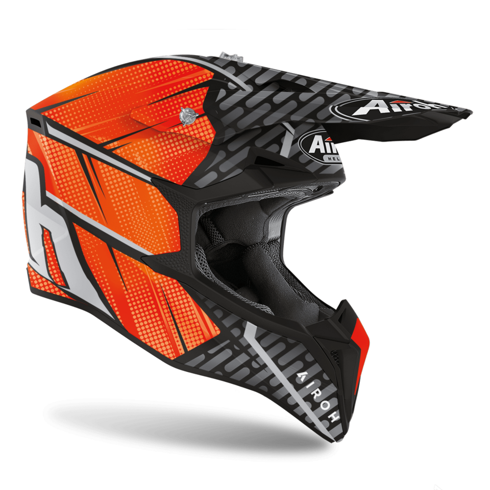 WRAAP IDOL  ORANGE MATT AIROH Casco off-road - cross in resina termoplastica