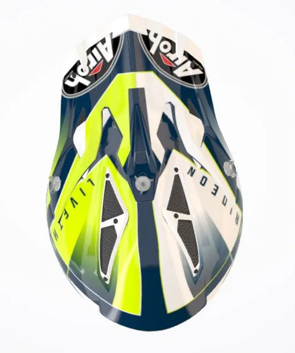 AVIATOR ACE AMAZE BLUE GLOSS AIROH Casco Fuoristrada in fibra