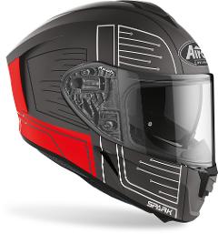 SPARK  CYRCUIT  BLACK/ RED AIROH Casco  full-face in HRT (High Resistant Thermoplastic