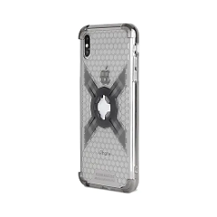 PORTA SMARTPHON IPHONE XS MAX SMOKE - COVER FLESSIBILE TRASPARENTE FUME'- SISTEM LOCK/UNLOCK X-GUARD COVER FLESSIBILE