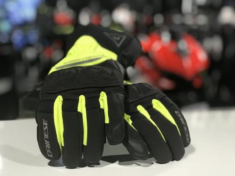 X-TOURER GLOVES - GUANTO MOTO IMPERMEABILE / WATERPROOF  GLOVES HIGH VISIBILYTY Dainese BLACK/FLUO-YELLOW