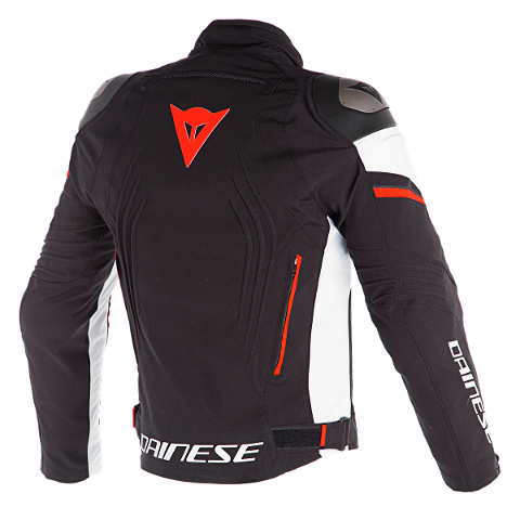 RACING 3 D-DRY - GIUBBOTTO MOTO SPORT Dainese BLACK/WHITE/FLUO-RED